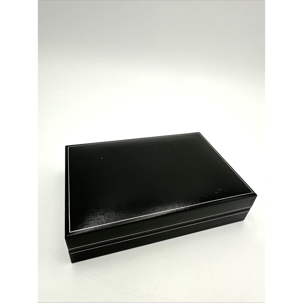 Vintage Saks Fifth Avenue Black Leather Lined Jewelry Box EUC